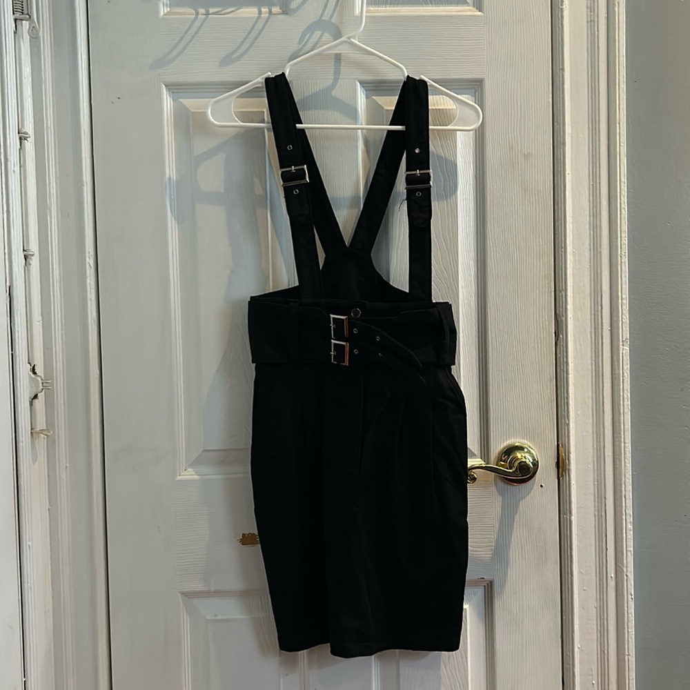 Suspendered Skirt with Pockets and Belt - 6